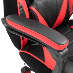 Vinsetto Computer Gaming Chair, Racing Desk Chair with Lumbar Support and Footrest, PU Leather Gamer Chair with Headrest and Swivel Wheels for Home, Red