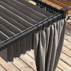 Outsunny 3 x 3m Moving Canopy Metal Pergola, with Curtains - Grey