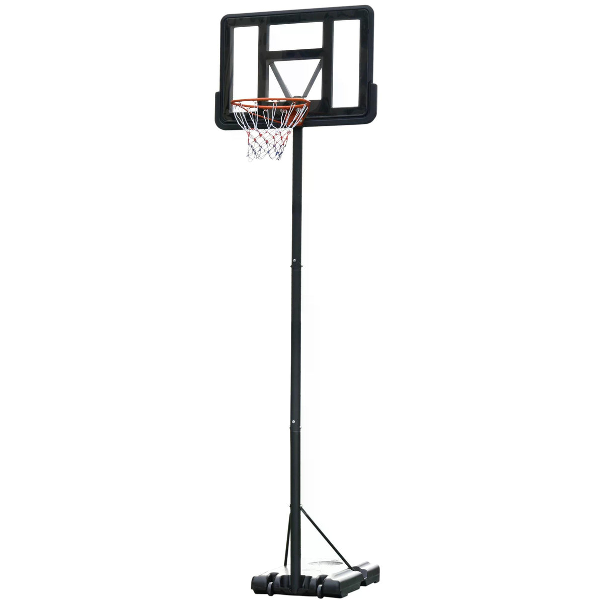 HOMCOM Portable Basketball Hoop Stand 231-305cm Height Adjustable w/ Moving Wheels