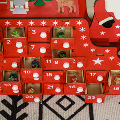 HOMCOM 24-Drawer Reusable Santa Sleigh Christmas Advent Calendar