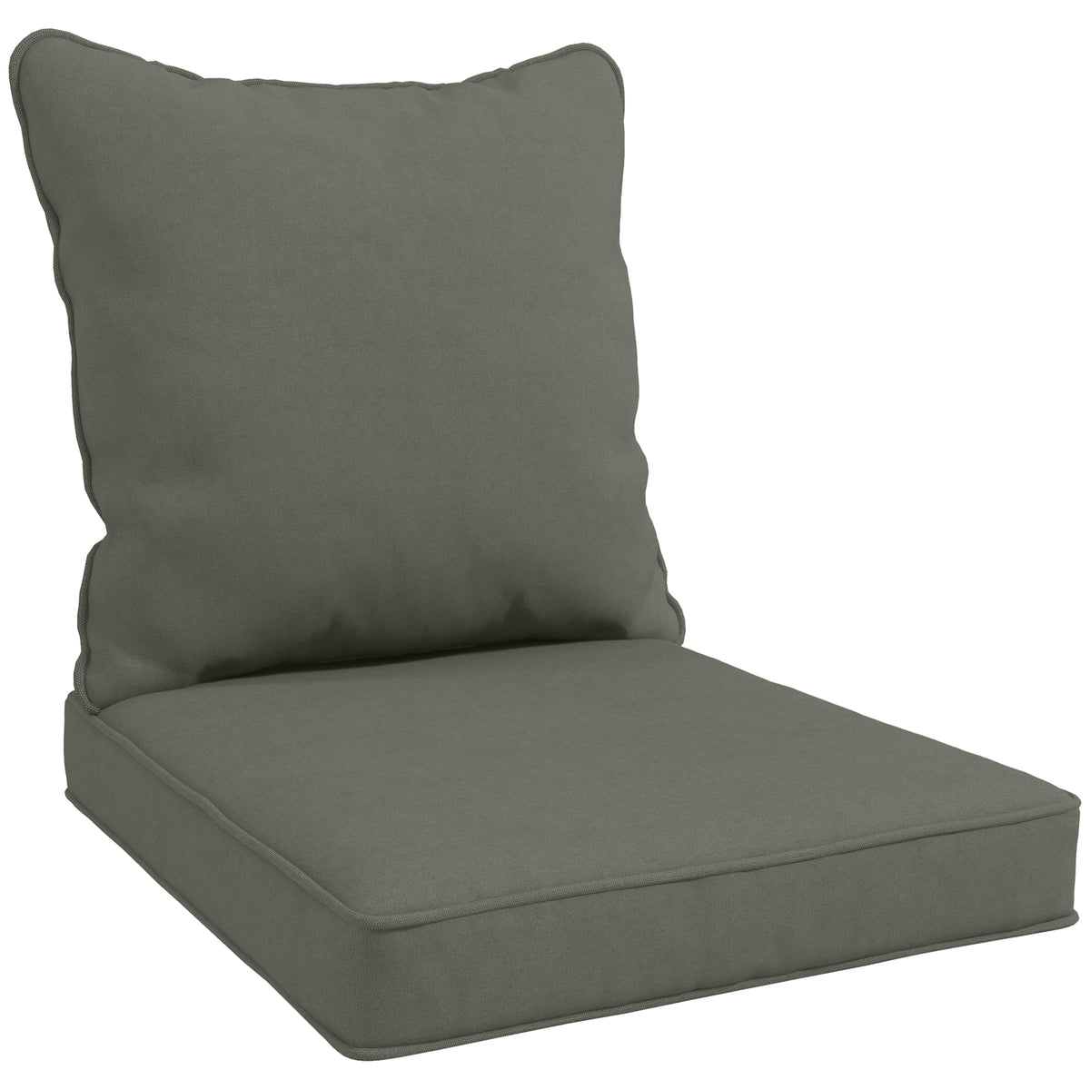 Outsunny Seat and Back Padded Cushion Set - Charcoal Grey