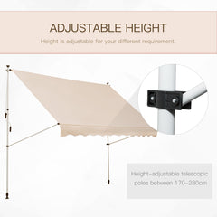 Outsunny 3x1.5m Adjustable Outdoor Aluminium Frame Awning Beige