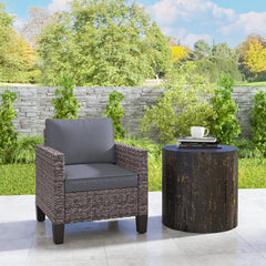 Outsunny Single Rattan Armchair, with Cushions - Mixed Grey