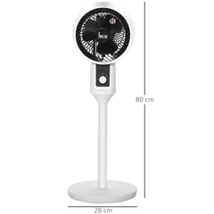 HOMCOM 9'' Air Circulator Fan 3 Speed, 70√Ç¬∞ Oscillation 90√Ç¬∞ Vertical Tilt, Carry Handle, Pedestal Fan, Pedestal Fan for Living Room, Bedroom, Office, White and Black