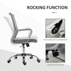 Vinsetto Ergonomic Desk Chair Mesh Office Chair with Adjustable Height Armrest and 360√Ç¬∞ Swivel Castor Wheels Grey