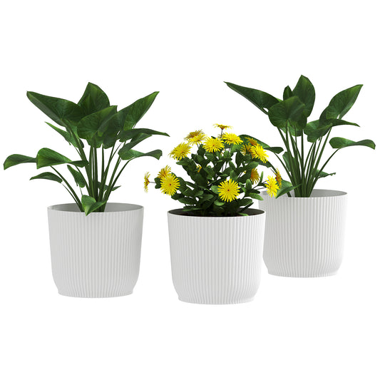 Outsunny Set of Three √ê¬§22cm Planters - White