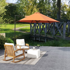 Outsunny 2.5m Rotating Cantilever Parasol - Orange