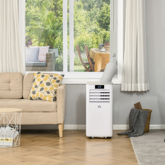 HOMCOM 7000 BTU Air Conditioning Unit, 3-in-1 Portable Air Conditioner, Dehumidifier, Cooling Fan with Remote Control, LED Display, 2 Speeds, 24H Timer, Window Venting Kit, 15m√Ç¬≤