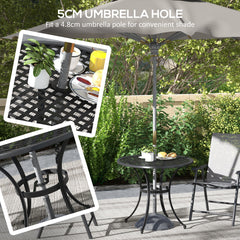 Outsunny Round Aluminium Table, with √¢≈í‚Ç¨50mm Parasol Hole