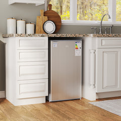 HOMCOM 91L Freestanding Under-Counter Fridge with Lock - Grey