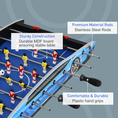 HOMCOM 29 Inch Mini Tabletop Football Foosball Gaming Table Play Fun Game Toy 74.5L x 36.1W x 12H CM