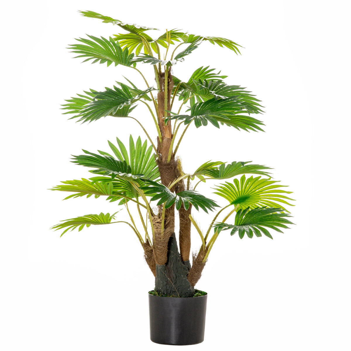 HOMCOM Artificial Plant Palm Tree in Pot, Fake Plants for Home Indoor Outdoor Decor, 135cm, Green