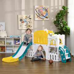 AIYAPLAY 7-in-1 Toddler Slide for Ages 1-3 Years with Basketball Hoop