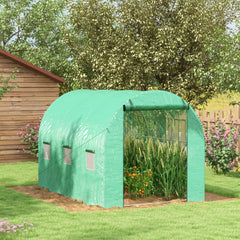 Outsunny Sprinkler System Polytunnel Greenhouse, 3 x 2m, Green