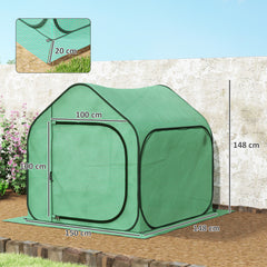 Outsunny 150 x 148cm Pop-Up Greenhouse - Green