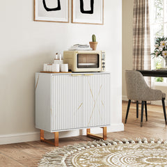 HOMCOM Elegant Storage Sideboard - White/Gold-Tone