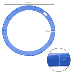 HOMCOM 12ft Trampoline Pad â366cm Trampoline Accessories Surround Pad Thick Foam Pads Padding Replacement Spare- Blue