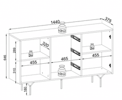 Raven Sideboard Cabinet 144cm