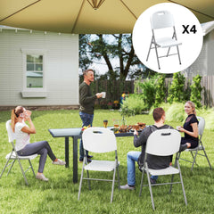 Outsunny Set of Four Foldable Outdoor Chairs - White