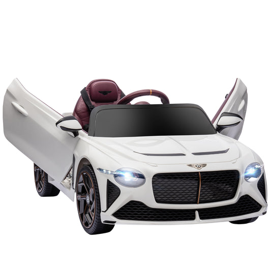 HOMCOM Bentley Bacalar Licensed 12V Kids Electric Car, with Remote Control, White