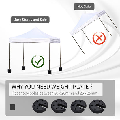 Outsunny Pop up Canopy Weight Set of 4, Heavy Duty Sand Fillable Tent Leg Weights for Marquee Party Tent Canopy, Total 20kg