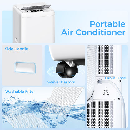 HOMCOM 12,000 BTU 5-in-1 Mobile Air Conditioner, 35m√Ç¬≤ Radius - White