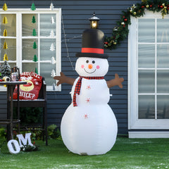 HOMCOM 6ft Giant Inflatable Snowman Christmas Decoration w/ LED Lights Accessories Cute Family Fun Seasonal Outdoor Indoor