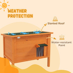 PawHut Feral Cat House, Wooden Insulated with Removable Floor, Water-Resistant Openable Roof - Orange