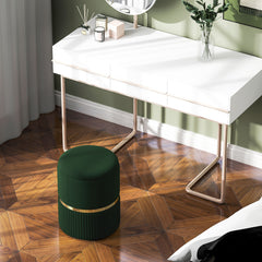 HOMCOM Velvet-Feel Storage Ottoman - Green