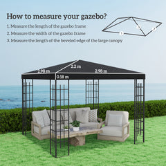 Outsunny 3 x 3(m) Gazebo Frame Replacement - Black