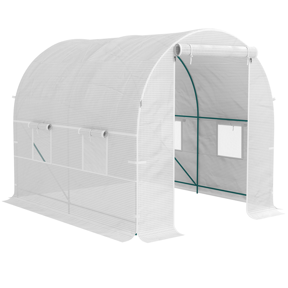 Outsunny 245 x 200cm Polytunnel Greenhouse - White