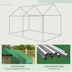 Outsunny Polyethylene Walk-in Polytunnel Greenhouse, 2 x 3(m), Green