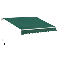 Outsunny Awning Canopy Manual Retractable Porch Sun Shade Shelter 3 x 2m Green