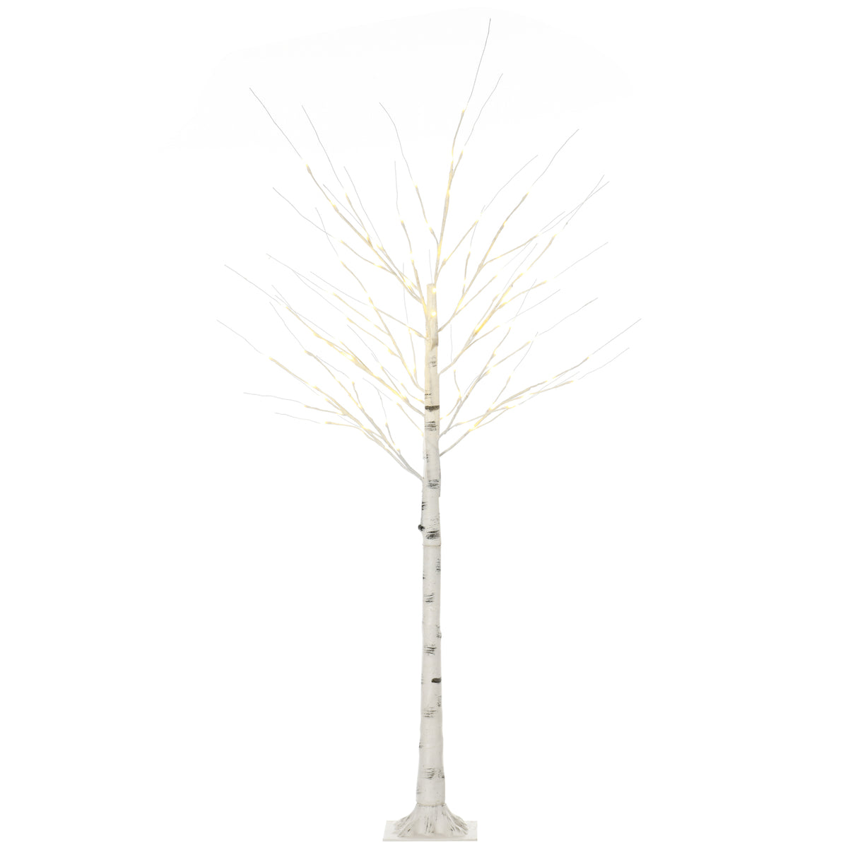 HOMCOM 6ft Artificial White Birch Tree Light with Warm White Pre-Lit LED Light for Indoor and Covered Outdoor Use