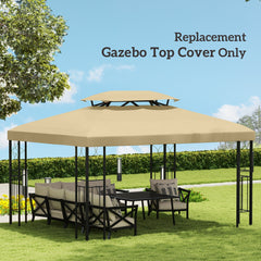 Outsunny Gazebo Roof Replacement, for 3 x 4m Frames - Cream