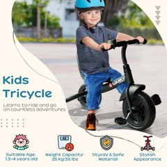 HOMCOM Kids Trike Toddler Tricycle Children Ride on 3 Wheels Bike For 1.5 - 4 Years Black