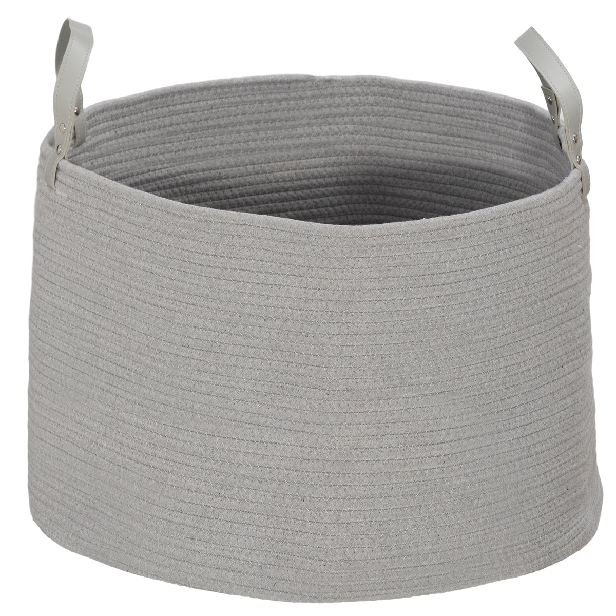 HOMCOM 88L Cotton Rope Laundry Basket, with Handles - Grey