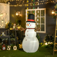 HOMCOM 6ft Giant Inflatable Snowman Christmas Decoration w/ LED Lights Accessories Cute Family Fun Seasonal Outdoor Indoor