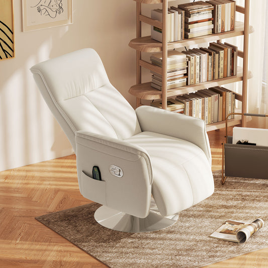 HOMCOM 10-Point Massage Recliner Armchair - Cream