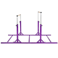 Kids Parallel Gymnastics Bar with Adjustable Width and 11-Level Heights-Purple