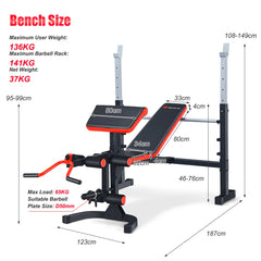 Adjustable Weight Bench for Full-body Workout Strength Training