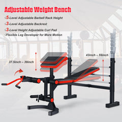 Adjustable Weight Bench for Full-body Workout Strength Training