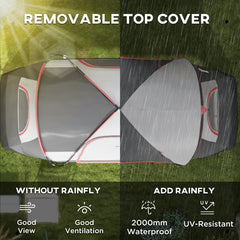 Outsunny Camping Tent for 6-8 Man with 2000mm Waterproof Rainfly and Carry Bag for Fishing Hiking Festival, Grey