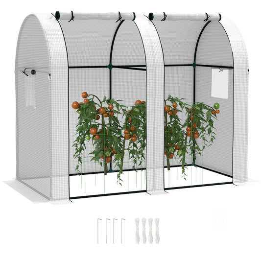 Outsunny 94 x 185cm Mini Two-Room Greenhouse - White