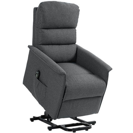 HOMCOM Electric Riser Recline Armchair, with Footrest - Dark Grey