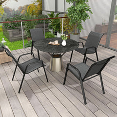 Outsunny Four-Piece Stacking Rattan Garden Seat Set - Grey