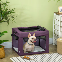 PawHut 69cm Pet Carrier, with Cushion, for Miniature and Small Dogs - Purple