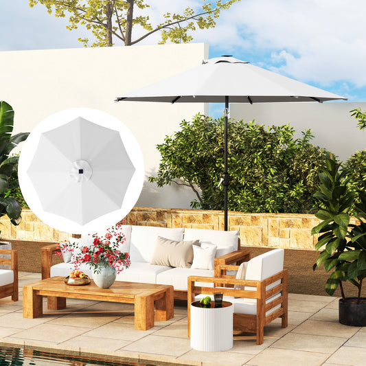 Outsunny 3 m Replacement Parasol Canopy with Top Vent, UPF 50+ Garden Parasol Replacement Canopy, 8 Rib Parasol Cover Replacement Fits Various Frames, Cream