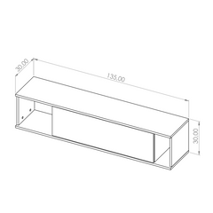 Querty 06 Wall Shelf 135cm