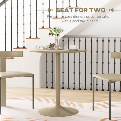HOMCOM 75H x 70cm Two-Person Minimalistic Dining Table - Light Brown